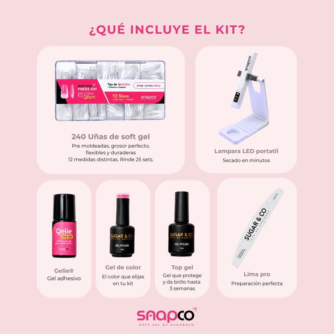 Kit Snapco - Uñas de gel para aplicar en casa